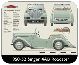 Singer Nine 4AB Roadster 1950-52 Place Mat, Small